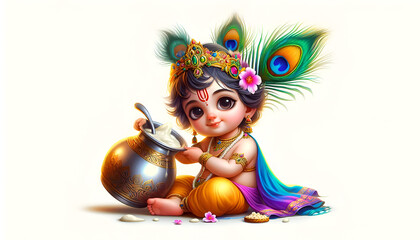 Shree Krishna janmashtami design background. Krishna birth festival background 2025.