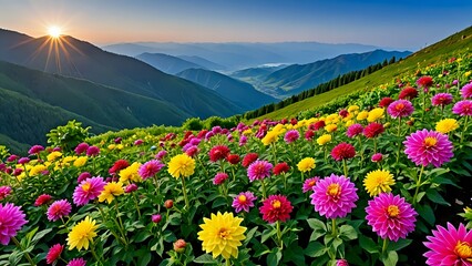Obraz premium spring flowers in the mountains