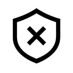 rejected shield with cross icon