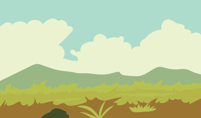 african savanna landscape vector format