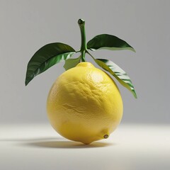The lemon with leaves.