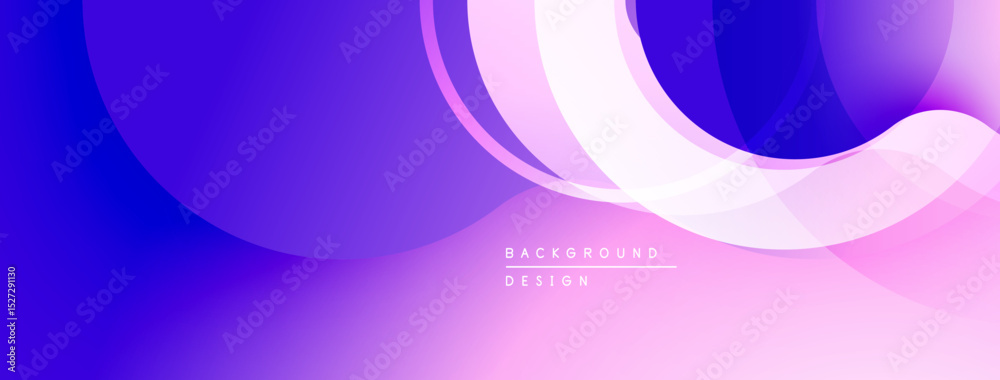 Poster abstract background features flowing shapes, gradients. purple, pink hues create modern visual effec