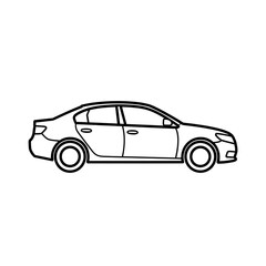 Fototapeta premium Car Outline Drawing