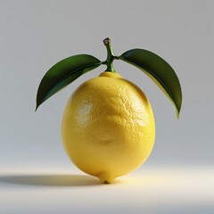 The yellow lemon with leaves.