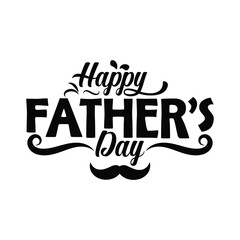 Obraz premium Happy Father's Day stock illustration Father's Day, Text, Vector, Icon Symbol, Handwriting