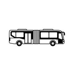 Black and White Articulated Bus Illustration
