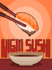 nigiri sushi vector art