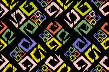 Geometric ethnic seamless pattern. abstract illustration. design for geometric pattern wallpaper. Tribal ethnic vector texture. Aztec style. Folk embroidery. Indian, Scandinavian, African rug.
