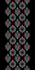 Saree Sarong Motifs Ikat floral paisley embroidery floral.ikat ethnic oriental pattern traditional.Ikat embroidery style abstract embroidery design for texture,fabric,clothing,wrapping,decoration