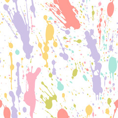 Colorful Ink splatter seamless pattern