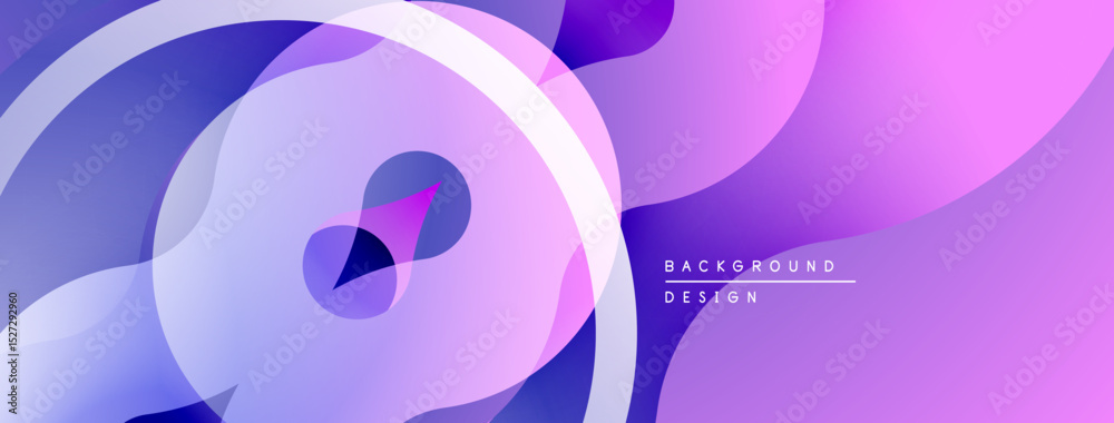 Poster Abstract fluid shapes, purple hues, modern design. Overlapping layers create dynamic visual effect. Soft gradients, smooth transitions.