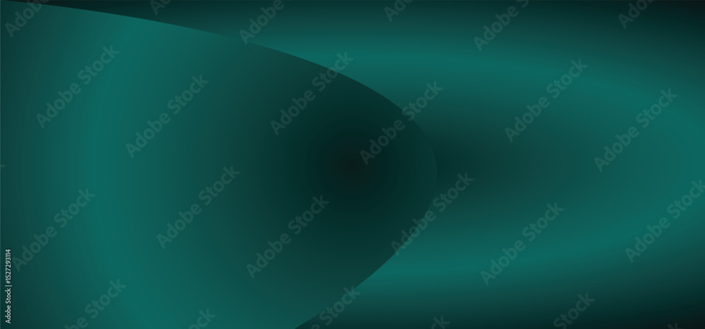 Wall mural dark emerald green abstract gradient background vector with glowing circle light