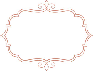 Fototapeta premium Bronze Ornamental Frame, Decorative Border Isolated On White, Vintage Style, Filigree