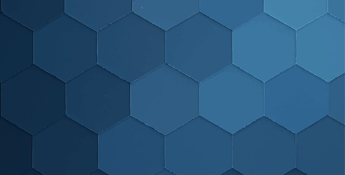 Seamless abstract geometric pattern with blue hexagon shapes, ideal for a futuristic wallpaper or digital backdrop design