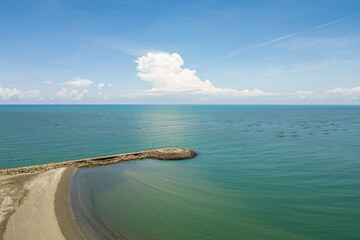 Aerial view of Yuguang Island, formerly known as San Kunshen, located in Tainan City, Taiwan
