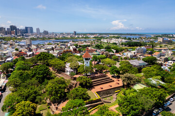 Aerial view of Fort Zeelandia, aka Anping Fort in Tainan, Taiwan