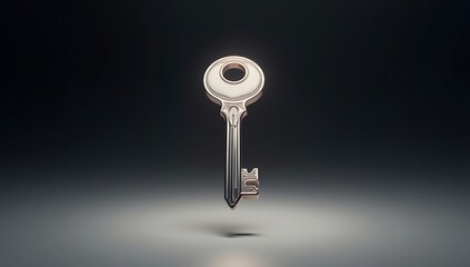 A luminous key icon floating above a soft black-to-gray gradient, symbolizing access, opportunity, and unlocking potential in strategic business or personal development.
