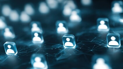 Network of digital people icons