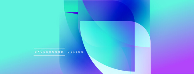 Abstract gradient background. Blue, purple hues blend smoothly. Circular shapes overlap creating dynamic visual effect. Text reads background design.
