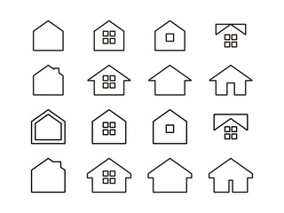 Obraz premium Collection linear home design illustration, isolated on transparent background