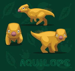 Dinosaur Aquilops Cartoon Vector Illustration