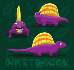Dinosaur Dimetrodon Cartoon Vector Illustration