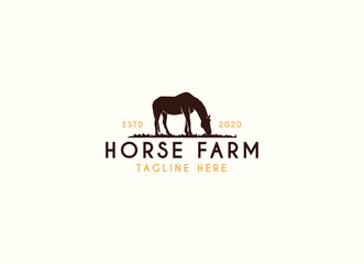 Countryside western country horse farm ranch logo design. Vintage Horse Farm Logo Design