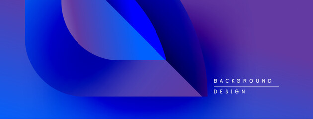 Abstract fluid shapes, vibrant blue purple gradients. Modern design element for backgrounds, presentations. Smooth transitions create dynamic visual effect.