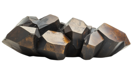 Raw magnetite chunk with dense magnetic surface, Transparent background, PNG file