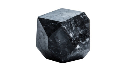 Raw magnetite chunk with dense magnetic surface, Transparent background, PNG file