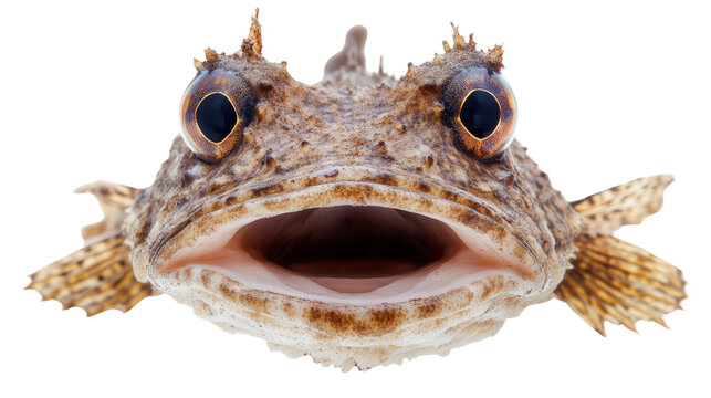 Toadfish with wide mouth, Transparent background, PNG file