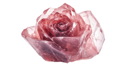 Raw barite rose-like crystal chunk, Transparent background, PNG file