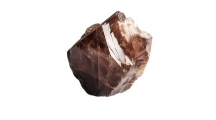 Raw phlogopite mica chunk with bronze tones, Transparent background, PNG file