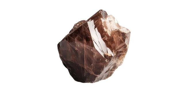 Raw phlogopite mica chunk with bronze tones, Transparent background, PNG file