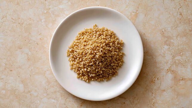 Bulgar Wheat on a White Plate