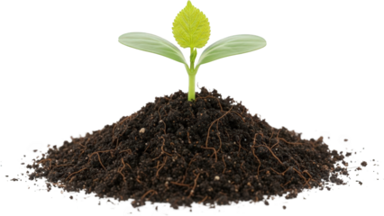 Young Plant Sprout Emerging from Rich Soil Growth and New Life Concept