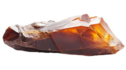 Raw chert flint mineral chunk with sharp edges, Transparent background, PNG file