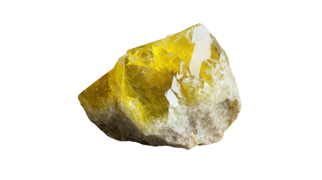 Raw sphene titanite chunk with high dispersion, Transparent background, PNG file