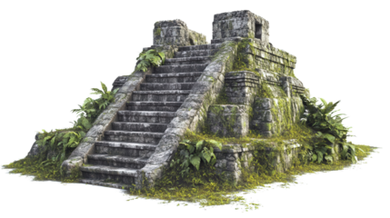 Tikal pyramid temple Transparent background, PNG file