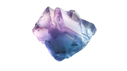 Raw tanzanite chunk with bluish violet hue, Transparent background, PNG file