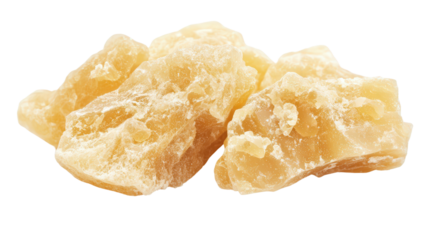 Raw topaz chunk with pale yellow tone, Transparent background, PNG file