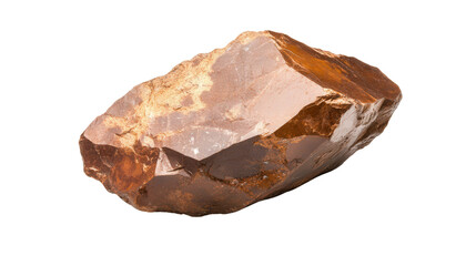 Raw enstatite mineral chunk with bronze sheen, Transparent background, PNG file