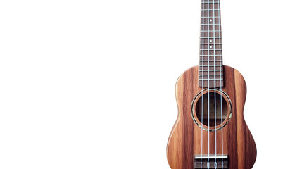 Obraz premium Traditional Hawaiian ukulele with koa wood Transparent background, PNG file
