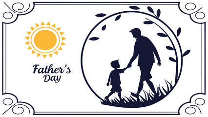 A heartfelt father's day card featuring a black silhouette