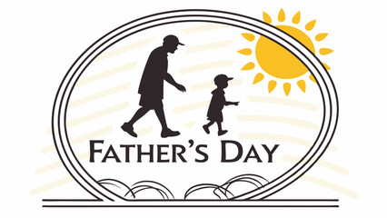 A heartfelt father's day card featuring a black silhouette