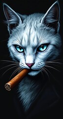 A visually captivating concept art featuring (1), striking, a, kitt, moody in a futuristic digital style for creative and editorial use