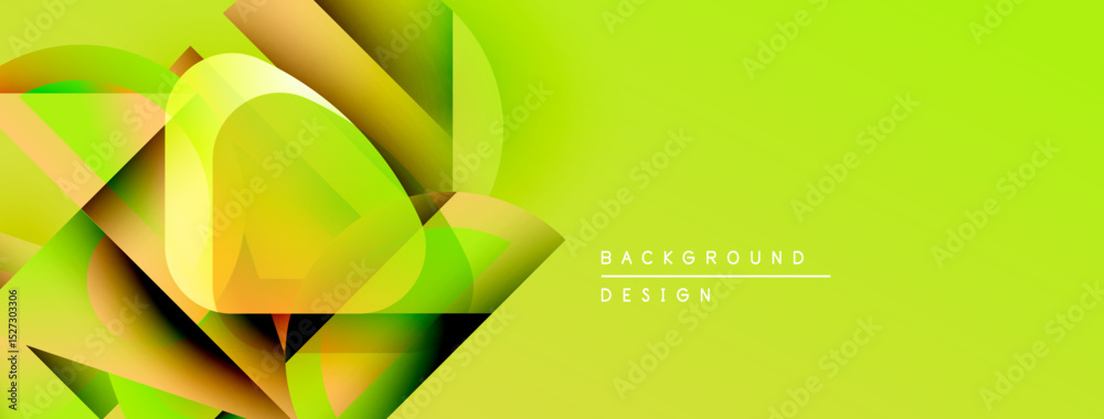 Aufkleber abstract vibrant design. geometric shapes overlap, creating dynamic visual effect. bright yellow, gr