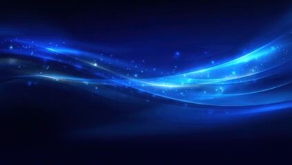 Fototapeta premium Abstract blue wave, glowing particles