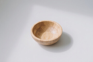 Wooden Serving Bowl Isolated