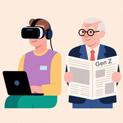 Gen Z and baby boomers